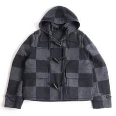 未使用□21AW LOUIS VUITTON×NIGO ルイヴィトン LVスクエアード コレクション 1A7XHD ジャイアントダミエ ダッフルコート グレー 48 伊製のサムネイル