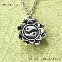 蓮と陰陽の力を宿した縁起良いネックレス ― 蓮 ネックレス 陰陽師 シンプル メンズ レデイース 魔除け 厄除け 陰陽師 太陰太極図 お守り 幸運 プレゼント プチギフト グッズ 雑貨 ― 000233