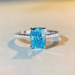 サファイア リング 天然石 ダイヤモンド 2ct デザインリング 指輪 刻印有