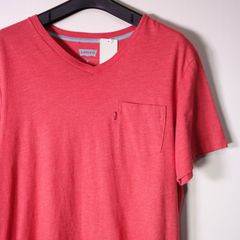リーバイス LEVIS Tシャツ 半袖 無地 メンズ M Vネック ポケット 古着