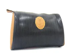 YVESSAINTLAURENT イヴサンローラン ヴィンテージ ラバー×PVC マルチポーチ マルチケース 小物入れ ブラック系×ブラウン系 DK5789