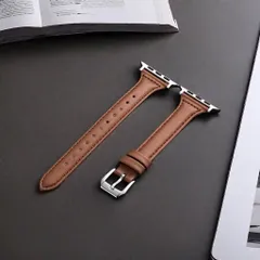 Apple Watch アップルウォッチ 本革レザーバンド ライトブラウン 38 40 41 42 44 45 49mm 対応 牛革 ベルト ワンタッチ交換 全シリーズ対応