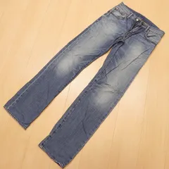 =668★ 日本製 Levi's リーバイス 502 革パッチ ストレート ユーズド加工 ジーンズ W28 ★ 古着 デニムパンツ