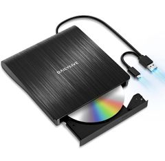 【2023新登場】DAILYLIVE ブラック 外付けDVD/CDドライブ DVDレコ DVD-Rプレイヤー USB3.0&Type-C両用 内蔵ケーブル Window/Linux/Mac OS対応 読み出し&書き込み エラー校正 日本語取扱説明書付き