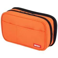 リヒトラブ ペンケース ブックタイプ ダブル 橙 A-7555-4 （1点）