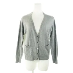 バンヤードストーム BARNYARDSTORM カーディガン ニット Vネック 長袖 アンゴラ混 ウール混 切替 異素材 1 グレー /AH6