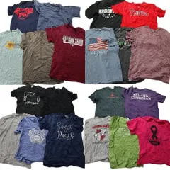 古着卸 まとめ売り カラーmix プリント 半袖Tシャツ 20枚セット (メンズ L /M ) ナイキ プロチーム MLB チームロゴ 星条旗 中古古着 NA5601