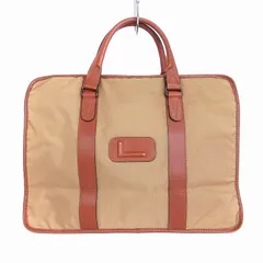 ランセル LANCEL ブリーフケース ビジネスバッグ 書類かばん レザーコンビ ベージュ 茶 ブラウン ■GY99