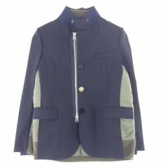 Sacai サカイ ブルゾン 21SS 21-02456M SUITING MA-1 ドッキング スーチング ブレザー テーラードジャケット ブルゾン ネイビー系 カーキ系 1【中古】のサムネイル