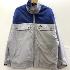 PUMA プーマ ナイロンジャケット ワンポイントロゴ ユーロ ヴィンテージ 80’s メンズ 50 80年代 ブルー グレー