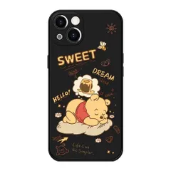 ディズニー スマホケース キャラクター かわいい 用保護カバー 6.1インチ アイフォン12 くまのプーさん ケース ブラック iPhone12 対応