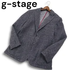 g-stage ジーステージ 秋冬★ メランジ テーラード ジャケット Sz.50 メンズ 紺 ネイビー 大きいサイズ