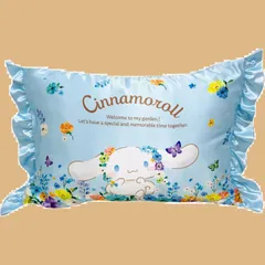 ブルー シナモン シナモロール 43x63cm フリル付き トリプル保湿成分配合 洗える サンリオ シルクタッチ 枕カバー キャラクターグッズ モリシタ 4621369 MORIPiLO