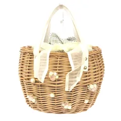 美品 Samantha Vega サマンサベガ ミニトート かごバッグ ホワイト/ベージュ  レディース　240001140694