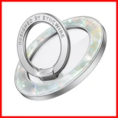 【即発送】Syncwire MagSafe用マグネット式電話グリップ、カラフルなシェルマグネット式電話リングホルダー、360°回転フローティング効果携帯電話リングスタンドMagSafeリング、iPhone 15 Pro Max 14 13 &All-パール光沢