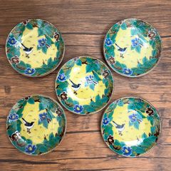 九谷焼 新品 小鉢揃 吉田屋風桃に鳥 5点セット 青郊窯 - メルカリ