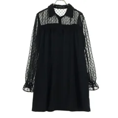 美品 ZARA BASIC ザラベーシック 長袖 ミニワンピース S ブラック シースルー レディース 古着