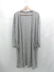 ◇ ⊇ merlot メルロー ロング 長袖 ニット カーディガン 表記なし グレー レディース E  【1506180004559】のサムネイル