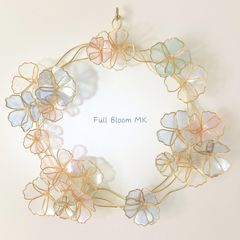ワイヤーアート ワイヤークラフト フラワー×ゴールド リース