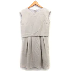 コムサイズム COMME CA ISM ワンピース フレア 膝下 セットアップ風 無地 シンプル タック ノースリーブ 丸首 7 ベージュ /HT29