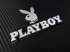 ●懐かしのPLAYBOY プレイボーイ 軽量ABS製 凹凸仕様 クロームメッキ仕様 エンブレム 新品！