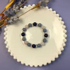 ブルータイガーアイ&エンジェライト パワーストーン ブレスレット メンズ レディース 男性 女性 幸運 開運  [13]