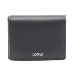 ロエベ LOEWE 二つ折り財布 CE1Q94X01 ブラック レザー フォールデット ウォレット レディース Used A