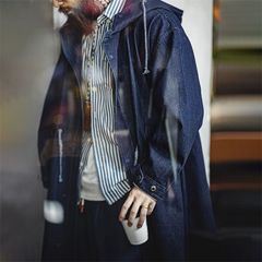 mj10072-denim gown-ish coat デニムコートMサイズ - メルカリ