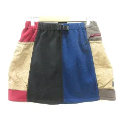 マナスタッシュ Manastash フレアスカート ミニ フリース 切替 M マルチカラー /MN