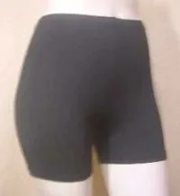 【ペチパンツ　見えても安心！】【送料無料！】【さらさら　１分丈スパッツ】【吸水速乾　接触冷感　スポーツストレッチ】レディス　爽やかドライ＆ストレッチ1分丈スポーツレギンス＜黒無地：MーL、Ｌ－ＬＬ＞【235708】【スカパン】【ランニング】【ランスマ】