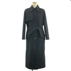 【新品】  HERMES / エルメス | カシミヤ ダブルフェイス ステンカラーコート | 34 | ブラック | レディース