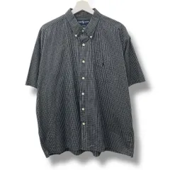 Ralph Lauren ラルフローレン GREGGOR 半袖ボタンダウンシャツ ボックスシャツ チェックシャツ XL ブラック ホワイト 90s ヴィンテージ コットン100% メンズ 夏 recollect有明ガーデン店NO.00338T