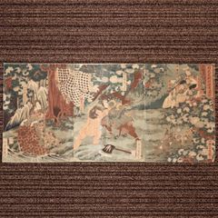 彩色春画巻」絹本 手書き 1巻|春画 艶本 わじるし わ印 和本 浮世絵