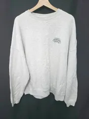 ◇ ⊇ FREAK'S STORE フリークスストア 裏起毛 プリント 長袖 プルオーバー トレーナー サイズXL ライトグレー系 メンズ E  【1507230003218】