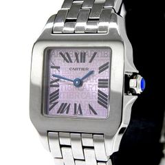 カルティエ サントスドゥモワゼル SM 限定モデル W2510002 腕時計 パープル文字盤 SS レディース クォーツ CARTIER ブランド 【中古】