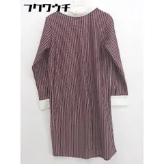 ◇ ◎ SENSE OF PLACE by URBAN RESEARCH ストライプ 長袖 ミニ ワンピース サイズF ブラウン ホワイト系 レディース  【中古】 【1110060007457】