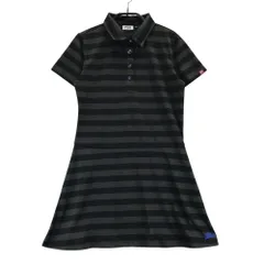 サイズ：M FILA GOLF フィラゴルフ  半袖ポロ ワンピース ボーダー柄 グレー系 [240101430832] ゴルフウェア レディース ストスト