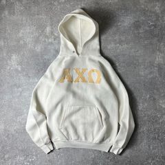 70s カレッジ 刺繍 スウェット フード パーカー / 70年代 ビンテージ トレーナー 白 ホワイト フラタニティ