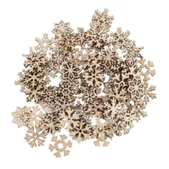 【迅速発送】クリスマスオーナメント 雪の結晶 飾り 木製 北欧 クリスマス 飾り DIY手作り冬 新年 クリスマスパーティー 装飾 部屋飾り 100個