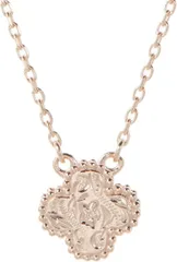 アクセサリーショップPIENA/ピアス ピエナサージカルステンレス316L ハワイアンジュエリー プルメリア フィオレ フラワー ミル打ち スクロール ネックレス レディース(ピンクゴールド)