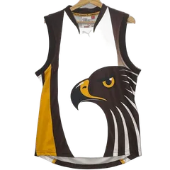 PUMA  AFL ON-FIELD プーマ ゲームシャツ タンクトップ ユニフォーム HAWKS フットボール フロントプリント オーストラリア製 Lサイズ ブラウン ホワイト