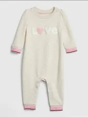 90㎝ 長袖 ボディオール ベージュ ピンク Love 新品 babyGAP