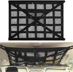 天井 ネット 車 カーゴネット ラゲッジネット 大型タイプ 9本のロープで強度UP 収納ネット 荷物 天井収納 ルーフネット アウトドア ミニバン 車中泊