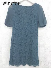 ◇ NATURAL BEAUTY BASIC レース 半袖 膝丈 ワンピース サイズＳ ダークグリーン レディース 【中古】 【1002798457782】
