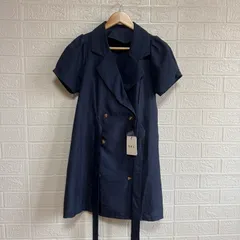 GRL グレイル tg492 トレンチ風 バックリボン ワンピース 【未使用品】 ネイビー 半袖 トップス