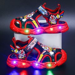 ウルトラマン靴サンダル 光る靴LEDキッズ 子供靴 男の子 女の子 滑り止め 通学履き カジュアルシューズ 軽量 通気 柔軟通園　通学