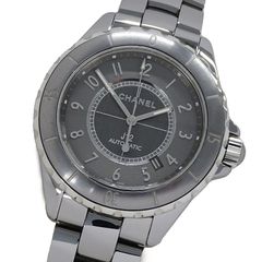 シャネル CHANEL 時計 メンズ ブランド J12 クロマティック デイト 自動巻き AT チタン セラミック H2934 グレー 磨き済み 【中古】