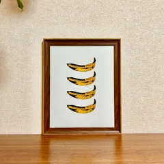 新品☆額縁付アートポスター(BRUCE MCGAW GRAPHICS)☆アンディ・ウォーホル（Andy Warhol）☆ポップアート☆Banana, 1966 (x4)☆バナナ☆167