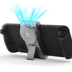 BINBOKPLAY V1 冷却用スチームデッキファン、CPU用スチームデッキクーラー スチームデッキアクセサリー用スチームデッキドック機能付き、排気冷却システム、LEDインジケーター、充電式USBポート。 