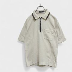 【訳アリ】【LI2Fe】『ポロシャツ』[半袖シャツ] ベージュ系 ハーフジップアップ (M) 商品A2358 管理C